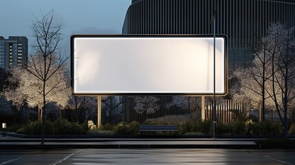 A Blank Billboard On The Street.