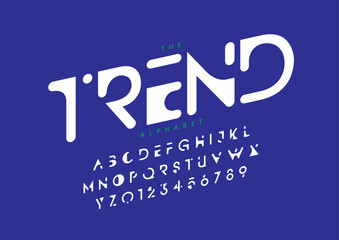Vector of stylized modern font and alphabet