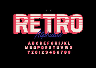 Vector of stylized modern font and alphabet