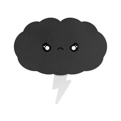 Cute Dark Grey Cloud With Lightning Cartoon Kawaii Dark Grey Cloud With Lightning Cartoon Cloud Emoji Angry Cloud Moody Cloud Grouchy Cloud Emoji
