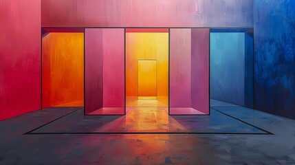 A journey through aesseract, where colors and dimensions blend.