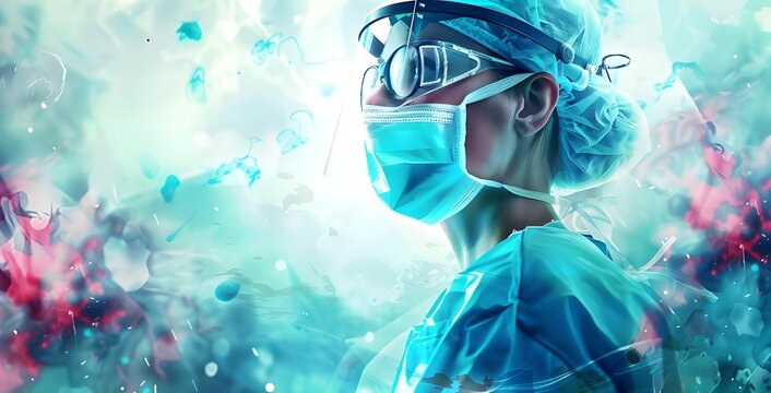 person in the night, 
operation surgeon specialist uniform blue photography real health mask glass doctor medic