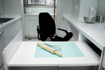 Wheelchair in the kitchen