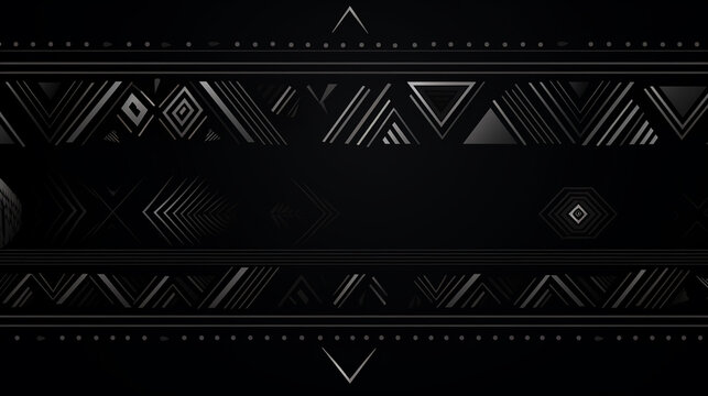 Embossed black background, ethnic indian black background design. Geometric abstract pattern