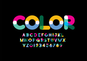 Vector of stylized modern font and alphabet