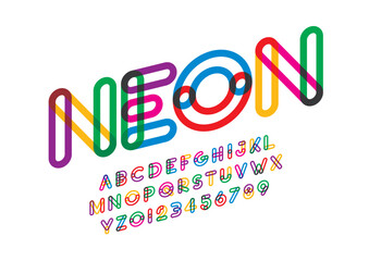 Vector of stylized modern font and alphabet