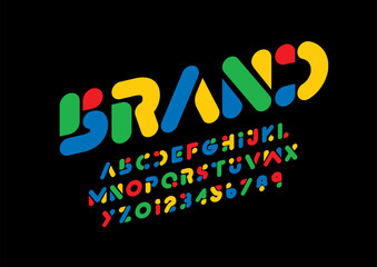 Vector of stylized modern font and alphabet