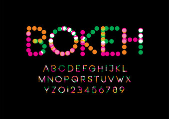Vector of stylized modern font and alphabet