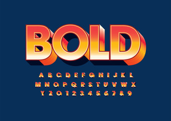 Vector of stylized modern font and alphabet