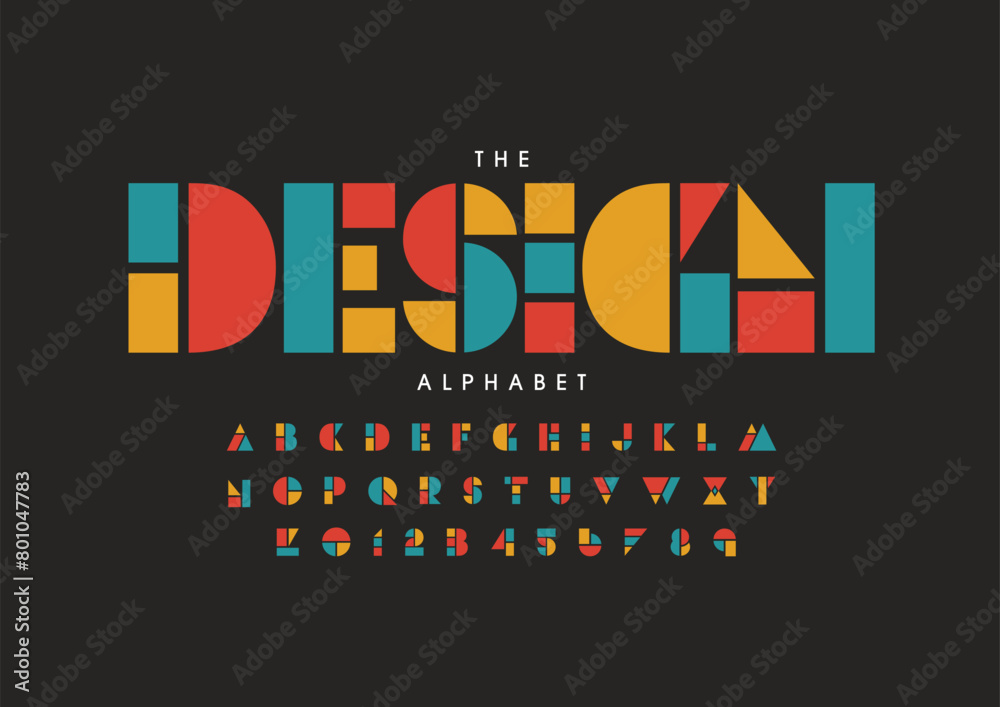 Wall mural vector of stylized modern font and alphabet