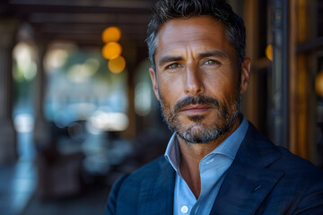 Fototapeta premium Stylish Mens Fashion in a Coffee Shop