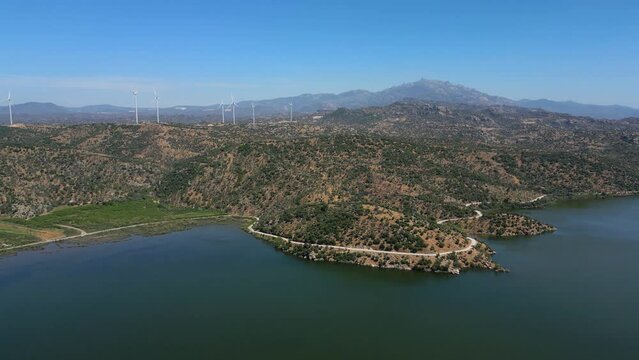 nd Turbines in the Hills near Bafa Lake. Aydin Province - Turkey