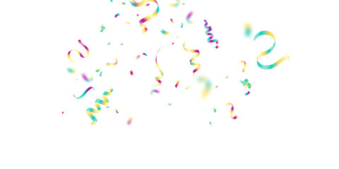 Colorful confetti background falling. Vector illustration for carnival party.