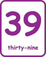 Flashcard for homeschool, Kindergarten and Pre-Flashcard Numbers for Kids. School Activity. Flash cards for practicing reading skills. Learning numbers for preschool.
