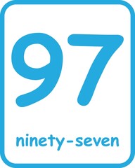 Flashcard for homeschool, Kindergarten and Pre-Flashcard Numbers for Kids. School Activity. Flash cards for practicing reading skills. Learning numbers for preschool.
