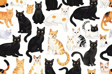 set of different cats