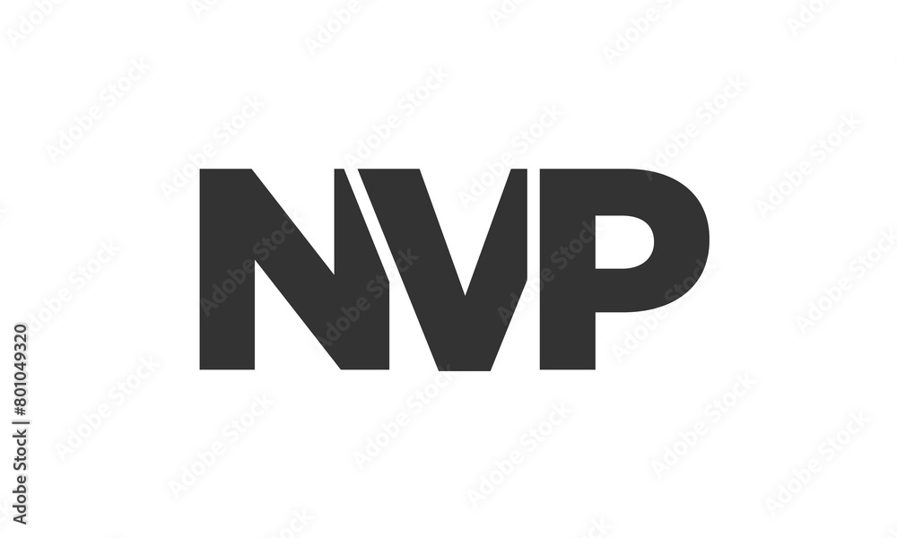 Poster nvp logo design template with strong and modern bold text. initial based vector logotype featuring s