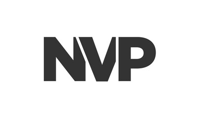 NVP logo design template with strong and modern bold text. Initial based vector logotype featuring simple and minimal typography. Trendy company identity.