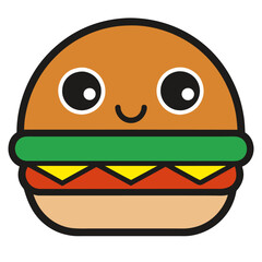Logo burger with a hamburger patty