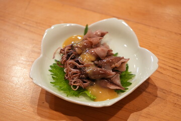 Firefly Squid with Vinegar Miso - 日本料理 ホタルイカ 酢味噌和え