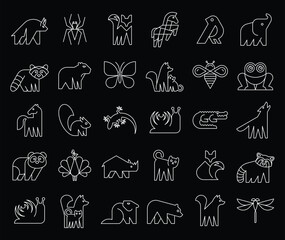 Animals logos collection. Animal logo set. Icon design
