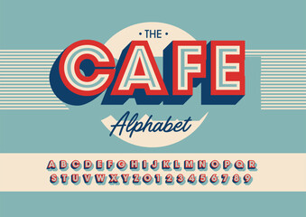 Vector of stylized modern font and alphabet