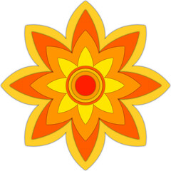 Yellow Orange Flower Design