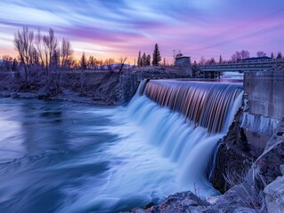 Falls Power Hydroelectric Project: Long Exposure Landscape of Local and National