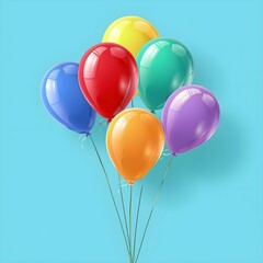 colorful balloons isolated on white background Generative AI