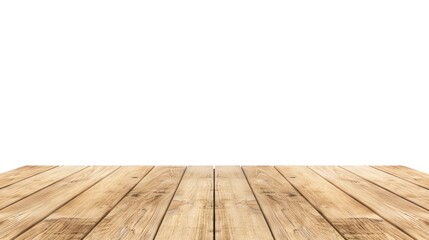 Empty wood table top, isolate on white background - can used for display or montage your products. banner for design