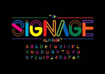 Fototapeta premium Vector of stylized modern font and alphabet