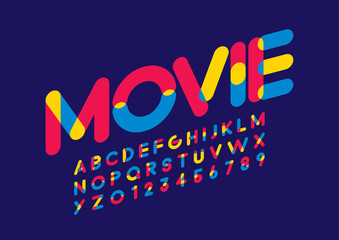 Vector of stylized modern font and alphabet