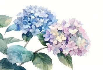 Soft and Colorful Hydrangea Floral Bouquet for Romantic and Feminine Aesthetic Backgrounds and