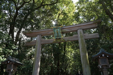 Torii Gate of Oomiwa Shrine in Nara, Japan - 日本 奈良 祐徳稲荷神社 三輪明神...