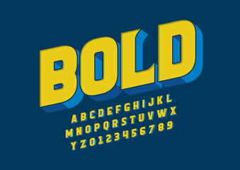 Vector of stylized modern font and alphabet