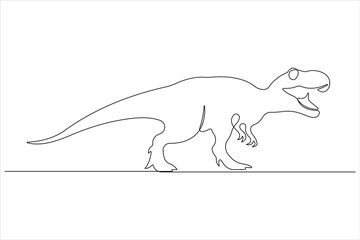 Continuous one line art drawing of dinosaur brachiosaurus outline vector illustration