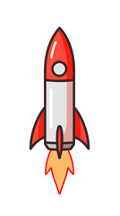 Hand drawn cartoon rocket illustration material

