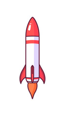 Hand drawn cartoon rocket illustration material
