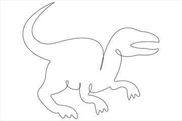 Continuous one line art drawing of dinosaur brachiosaurus outline vector illustration