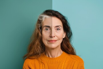 Obraz premium Aging transformation studied through gerontological comparison of anti-atherosclerosis and age adaptation measures.