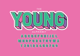 Vector of stylized modern font and alphabet