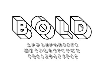 Vector of stylized modern font and alphabet