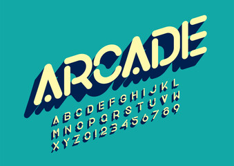 Vector of stylized modern font and alphabet