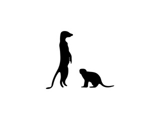 meerkat silhouette. standing meerkat animal silhouette. good use for symbols, logos, mascots, icons, signs, web, or any design you want.
