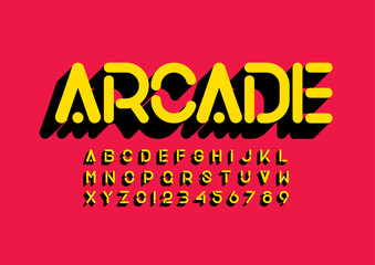 Vector of stylized modern font and alphabet