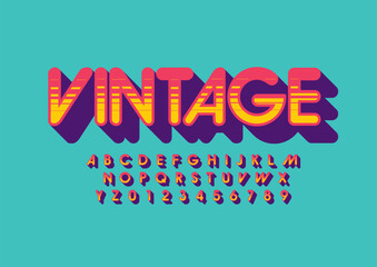 Vector of stylized modern font and alphabet