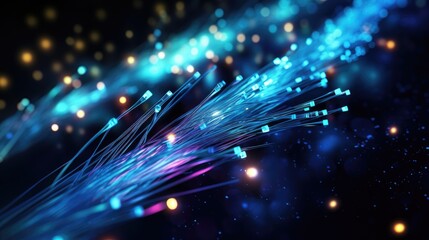 fiber optic connection network technology - obrazy, fototapety, plakaty
