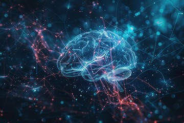 Abstract brain patterns and neural networks against