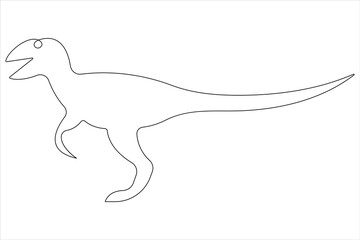 Continuous one line art drawing of dinosaur brachiosaurus outline vector illustration