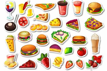 set of different fast food